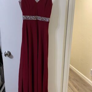 Elegant Burgundy Evening Gown